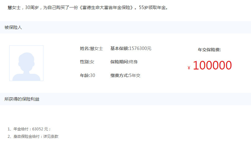 富德生命大富翁年金保險案例介紹