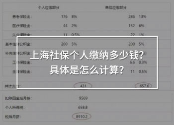 上海社保個人繳納多少錢