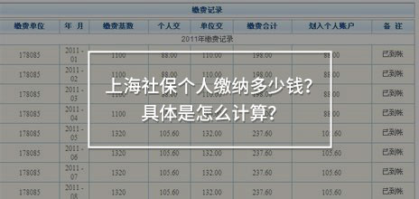 上海社保個人繳納多少錢