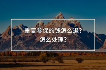重復(fù)參保的錢怎么退