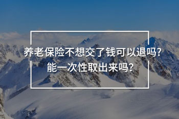 養(yǎng)老保險(xiǎn)不想交了錢(qián)可以退嗎