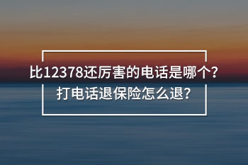 比12378還厲害的電話是哪個(gè)？打電話退保險(xiǎn)怎么退？
