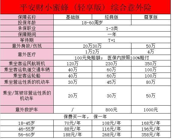 小蜜蜂(輕享版)綜合意外險怎么樣？一文詳解~