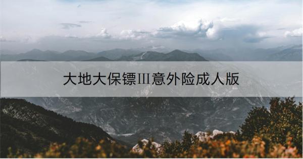 大地大保鏢Ⅲ意外險成人版如何？基本信息+亮點