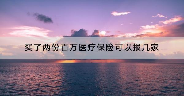 買了兩份百萬醫(yī)療保險(xiǎn)可以報(bào)幾家？怎么報(bào)銷？