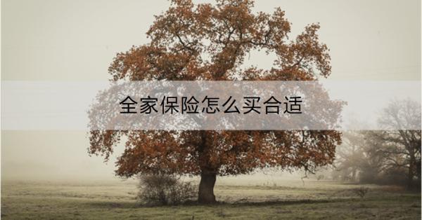全家保險怎么買合適？這篇文章為你解答