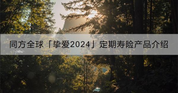 同方全球「摯愛(ài)2024」定期壽險(xiǎn)產(chǎn)品介紹，從保障和亮點(diǎn)來(lái)看