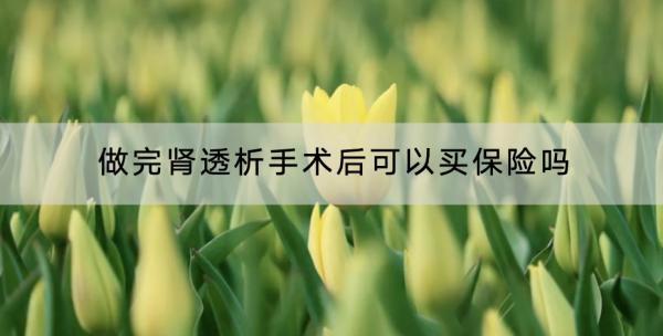 做完腎透析手術(shù)后可以買保險(xiǎn)嗎