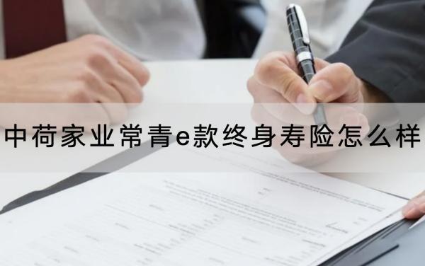 中荷家業(yè)常青e款終身壽險怎么樣？有什么保障？