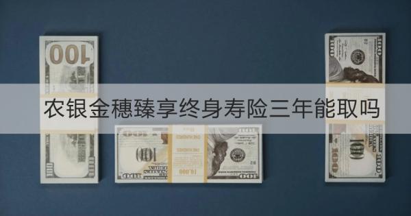 農(nóng)銀金穗臻享終身壽險三年能取嗎？如何取出？