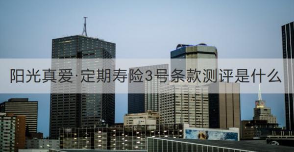 陽光真愛·定期壽險3號條款測評是什么？投保流程是什么？