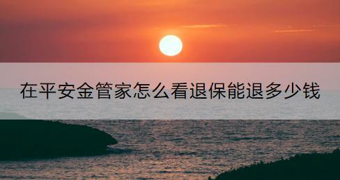 在平安金管家怎么看退保能退多少錢？退保流程是什么？