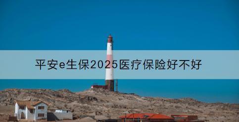 平安e生保2025醫(yī)療保險好不好