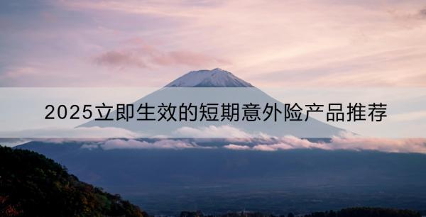 2025立即生效的短期意外險(xiǎn)產(chǎn)品推薦哪些？如何購買？