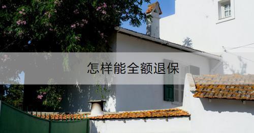 怎樣能全額退保？退保流程是什么？