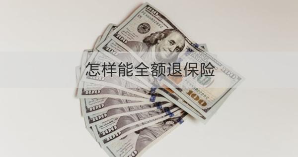 怎樣能全額退保險？這“8”種方式教給你