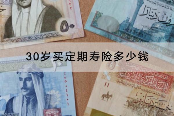 30歲買定期壽險多少錢