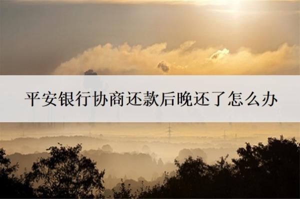 平安銀行協(xié)商還款后晚還了怎么辦？協(xié)商不了怎么辦？